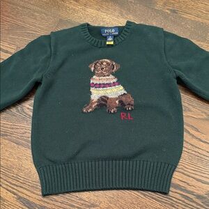 Polo Ralph Lauren Green Sweater with Dog Design